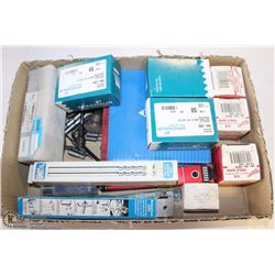 LARGE BOX OF HOLE SAW BITS AND NUT DRIVER BITS