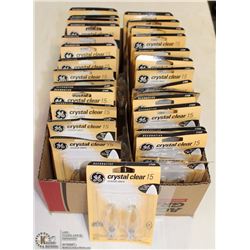 BOX OF GE CLEAR 15 LIGHT BULBS