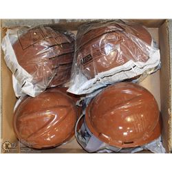 LOT OF 8 BROWN HARD HATS