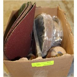 BOX OF ASST SANDPAPERS AND FLAP DISCS