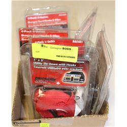 LOT OF TIEDOWNS WITH HOOKS
