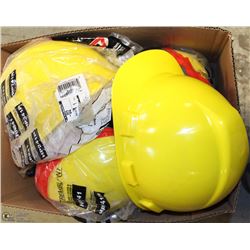 LARGE BOX OF YELLOW HARDHATS