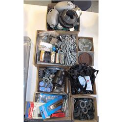 7 BOXES OF O-RINGS/SANDING DISC/ GLASS HOLDERS/