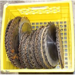 BOX OF SAW BLADES NEW AND USED