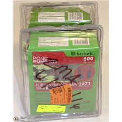 LOT OF 2 POND PUMP KITS AS IS