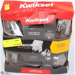 KWIKSET DOOR HANDLE LOCKING SET AS IS