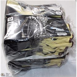 LOT OF 4 PACKS OF 12 ANSELL HYFLEX GLOVES SIZE 9