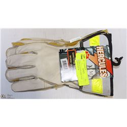 2 PAIR SZ MED LEATHER HERCULES WORKGLOVES