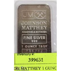JOHNSON MATTHEY 1 OUNCE SILVER BAR