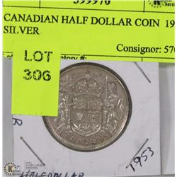 CANADIAN HALF DOLLAR COIN  1953       SILVER