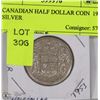 Image 1 : CANADIAN HALF DOLLAR COIN  1953       SILVER