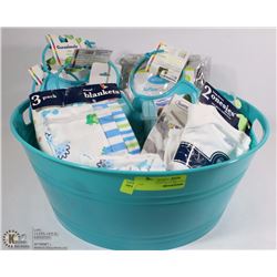 BUCKET OF BABY ITEMS