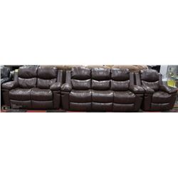 NEW NORWICH 3PCS BONDED LEATHER CHAIR , LOVESEAT