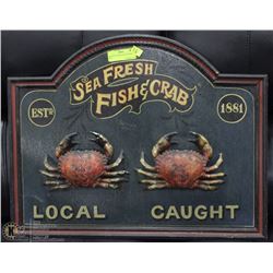 SEA FRESH FISH & CRAB 3D DISPLAY SIGN