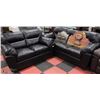 Image 1 : NEW 1601 BONDED BLACK LEATHERETTE SOFA