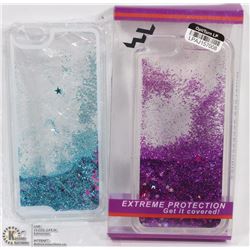 TWO GLITTER LIQUID PROTECTIVE CASES ,IPHONE 6/6S