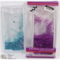 TWO GLITTER LIQUID PROTECTIVE CASES ,IPHONE 6/6S