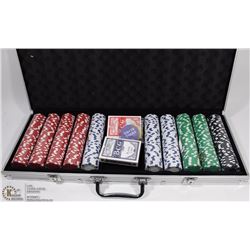 500PC POKER CHIP SET WITH CARDS