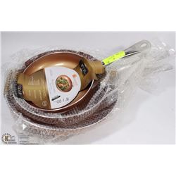 IMPERIAL HOME 3PC COPPER NON-STICK FRY PANS