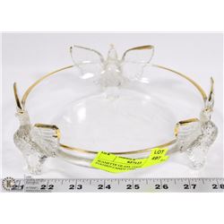 JEANETTE GLASS 1950'S DOVE FOOTED CANDY DISH