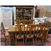 Image 1 : OAK DINING ROOM TABLE, 8 CHAIRS AND OAK BUFFET