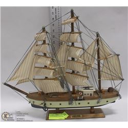 3 MASTED WOODEN SAILING SHIP