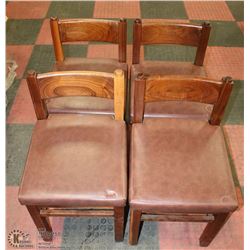 LOT OF 4 OAK NEWLY RECOVERED CHAIRS