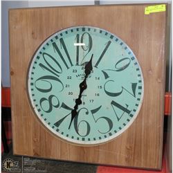 WOODTONE FRAMED WALL HANGING CLOCK