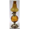 Image 1 : ESTATE AMBER GLASS MINI OIL LAMP