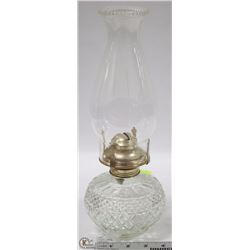 ESTATE CUT GLASS OIL LAMP