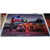 Image 1 : RETRO 60'S MOTEL ALL GLASS PICTURE 47" X 32"