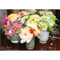 LOT OF NEW HANDCRAFTED SILK FLORAL ARRANGEMENTS