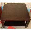 Image 1 : ESPRESSO COLOR SQUARE COFFEE TABLE W/ BOTTOM SHELF