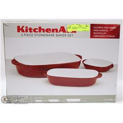 KITCHEN AID 3 PC STONEWARE BAKER SET