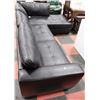Image 1 : LARGE BLACK LEATHERETTE 'L' SHAPE SECTIONAL
