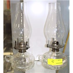 PAIR OF MATCHING ESTATE GLASS OIL LAMPS