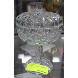 ESTATE CUT GLASS LIDDED CANDY DISH