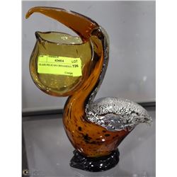 GLASS PELICAN ORNAMENT/STATUE