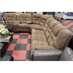 DELUXE CONSOLE MICROFIBRE RECLINING SECTIONAL