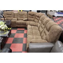 DELUXE CONSOLE MICROFIBRE RECLINING SECTIONAL