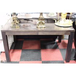 WOOD TONE KITCHEN TABLE WITH LEAF