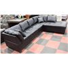 Image 1 : NEW BLACK LEATHERETTE 'L' SHAPE SECTIONAL