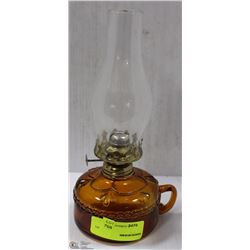 AMBER GLASS OIL LAMP