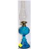 Image 1 : BLUE CUT GLASS OIL LAMP