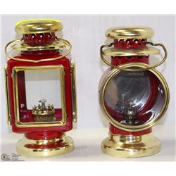 PAIR OF RAILROAD STYLE OIL LAMPS