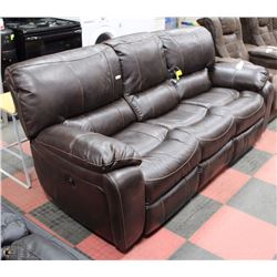 BROWN LEATHERAIRE ELECTRIC RECLINING SOFA