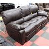 Image 1 : BROWN LEATHERAIRE ELECTRIC RECLINING SOFA