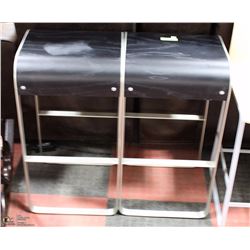 2 BLACK OAK  BAR STOOLS 30"H