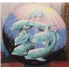 Image 1 : HUGE ROUND DOLPHIN PAINTING 44"DIAMETER