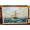 Image 1 : FRAMED OIL PAINTING "THE BLUE NOSE SHIP" BY L.KENT